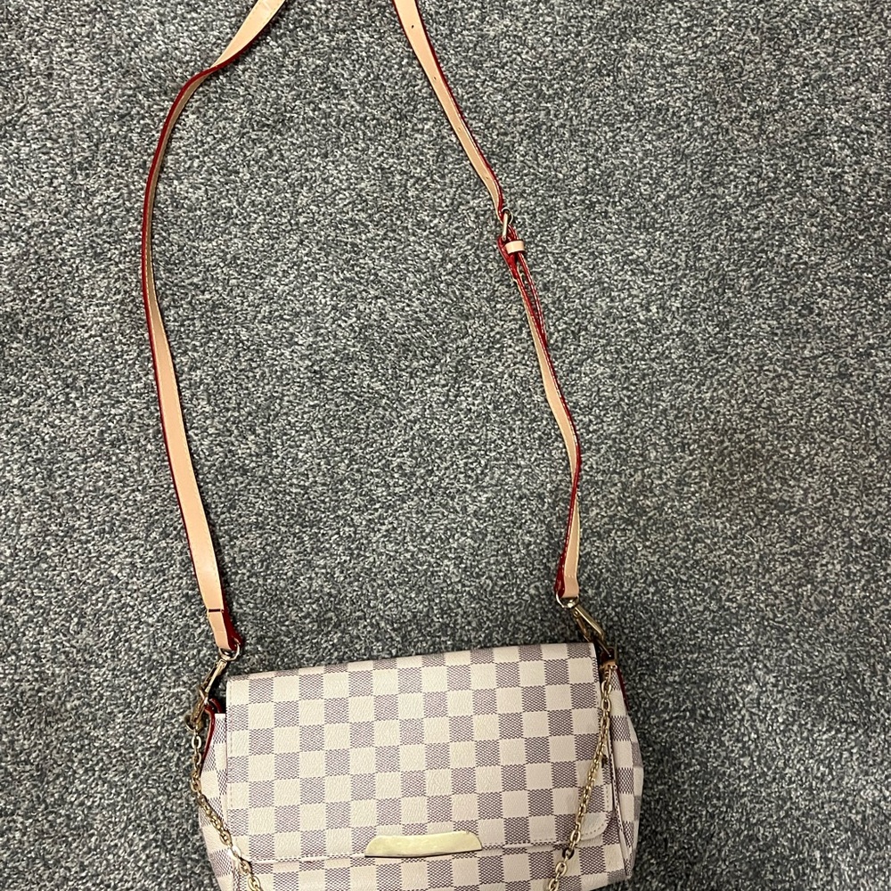 Checkered Beige and Brown Women's Bag